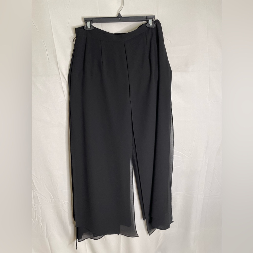Vintage Another Thyme Womens Size 12 Flowy Leg Pants Black 155